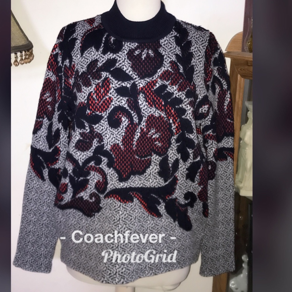 TORY BURCH Wool Blend Knit Sweater Large